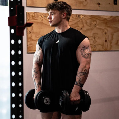 Camiseta deportiva sin mangas para hombre, chaleco de secado rápido, transpirable, holgado, para entrenamiento, Verano