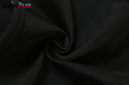 Weird Puss Beach Style Women Bikini 2 Piece Set Sexy Mesh Patchwork One Shoulder Bra Top+Bandage Briefs Vacation Trend Clubwear