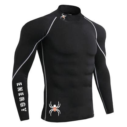 Running T-Shirt Mens Long Sleeve Compression Shirt Gym Sports Top Training Quick Dry Breathable Bodybuilding Fitness Clothing
