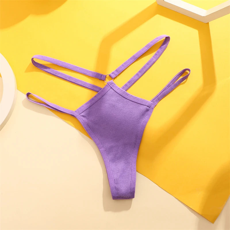 Women Cotton Low Waist Sexy Secret G-string Underwear Hollow Out Elasticity Panties Thong Seamless Brief Breathable Lingerie