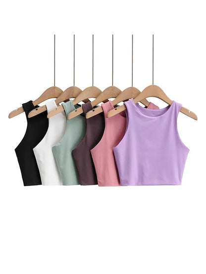 Summer Fashion Women Sexy Slim Tops O-neck Sleeveless Double Nylon Ladies Good Quality Tank Tops 6 Colors