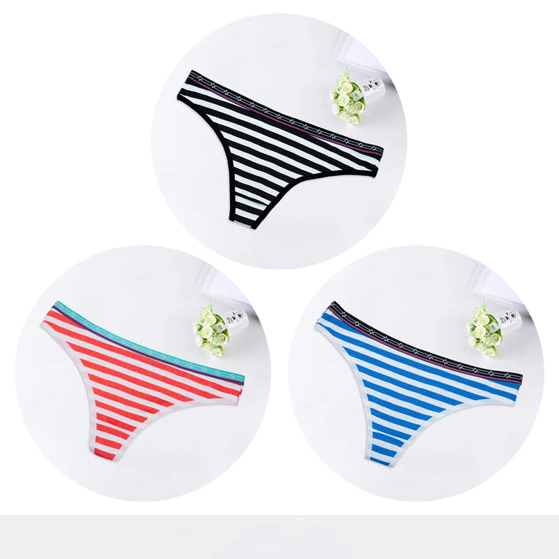 Sexy G-String Cotton Women's Panties Underwear for Women Ladies Thong T-back Briefs Girls Underpants Bikini Lingerie 3 Pcs/lot