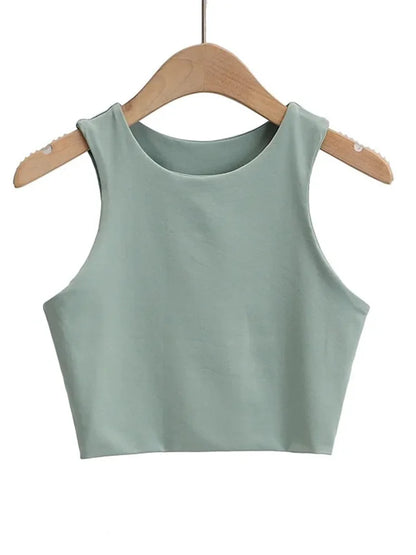 Summer Fashion Women Sexy Slim Tops O-neck Sleeveless Double Nylon Ladies Good Quality Tank Tops 6 Colors