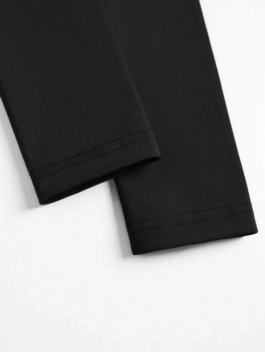 Women's Black High Neck Long Sleeve Bodysuit - Slim Fit Back Large Cutout Hollow Out Y2K Sexy Streetwear Club Party Top