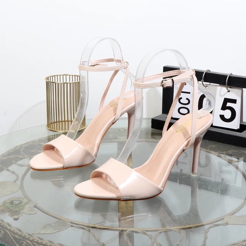 Black sandals sexy temperament high heels with pointed fishmouth luxurious and elegant women's shoes