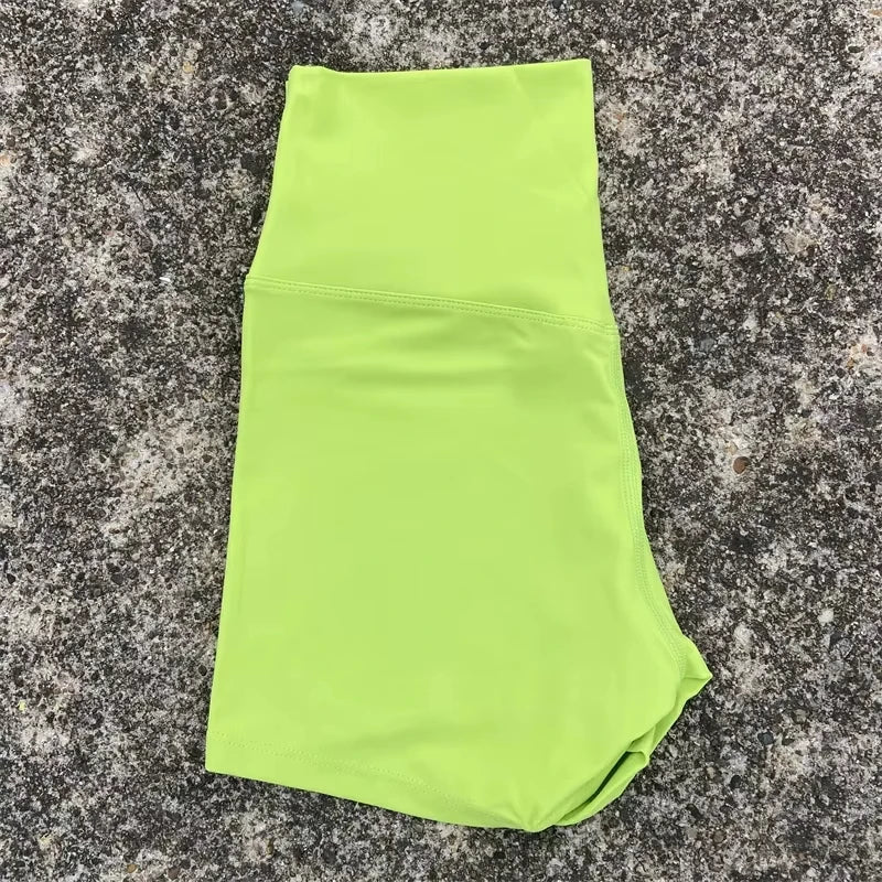 Sexy Solid Color High Waist Athletic Yoga Short Leg Cycling Women Fitness Sport Short Comprehensive Training Jogging Squat Proof