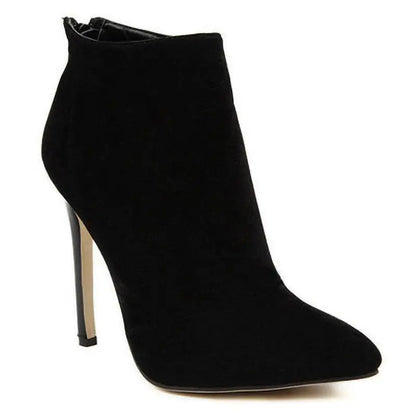 Women's Boots Ankle New Women's Shoes Simple Suede Short Boots Stiletto Back Zipper Pointed Toe Lady Wedding Women Shoes