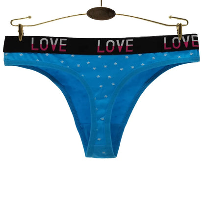 Sexy Women's Thong Cotton G Strings Panties for Ladies Dot Star Printed Tanga Girls Underwear Intimate Underpants 5 pcs/lot