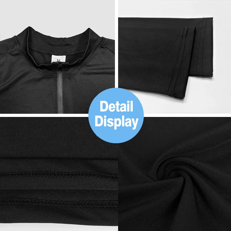 Compression Long Sleeve Polo Shirts Mens Running T-shirts Trainning & Exercise Gym Sportswear Quick Dry Fitness Sports Tshirt