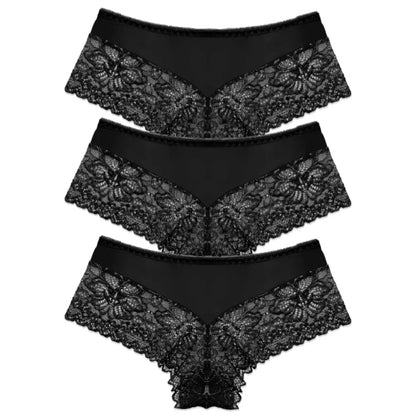WarmSteps 3Pcs/Set Sexy Lace Panties Women Underwear Flroal Rmantic Women's Pantys Female Lingerie G Strings Thongs Briefs Tanga