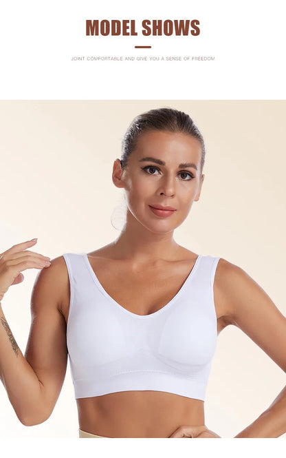 S-7XL Plus Size Thin Non-underwire Bra Zero Bondage Women's UnderwearSports Yoga Wireless Vest Seamless adjustable Brassiere