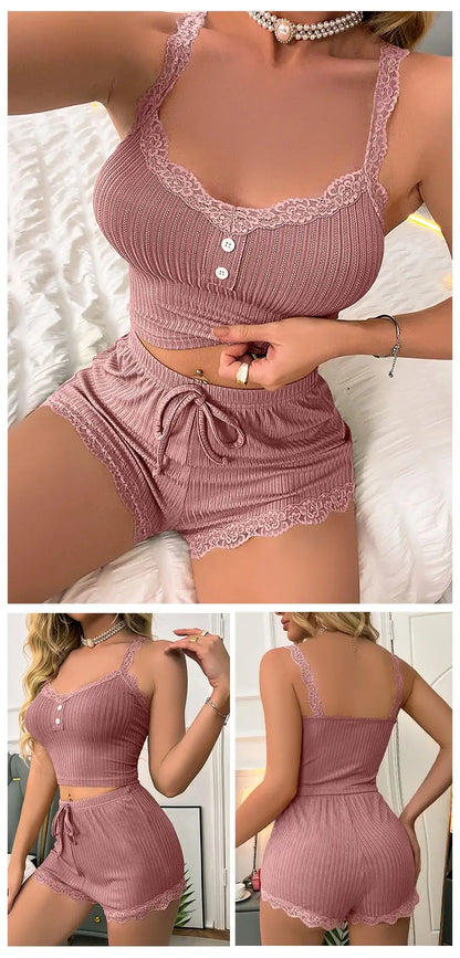 Women Pajama Sets Pijama Pajamas Woman Summer Set Sexy Women Sleepwear for Sleeping Women's Trousers Sleep Lounge Underwear