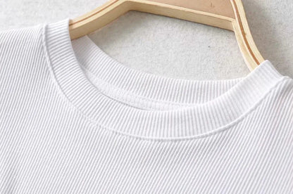 Summer Sexy Women O-neck Short-sleeve T-shirt Slim Elastic Skinny Crop Tops