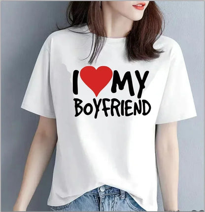 I Love My Husband Boyfriend WOMENS T-SHIRT Tee Birthday Girlfriend Wife Partner Funny Kawaii Clothes Oversized T Shirt Tops Tee