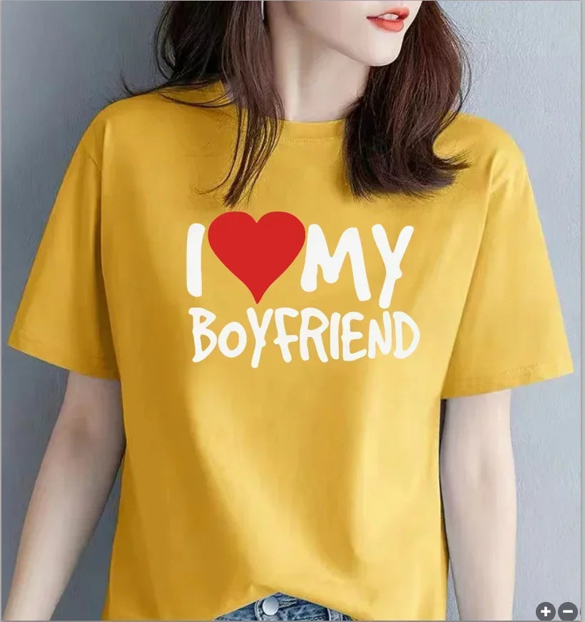 I Love My Husband Boyfriend WOMENS T-SHIRT Tee Birthday Girlfriend Wife Partner Funny Kawaii Clothes Oversized T Shirt Tops Tee