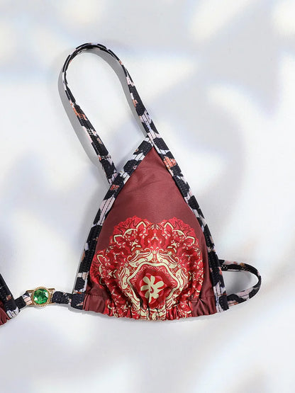 Extreme Print Bikini for Women Cut Out Swimwear Low Waist Swimsuit Micro Bikinis Set Bathing Suit Triangle Beachwear