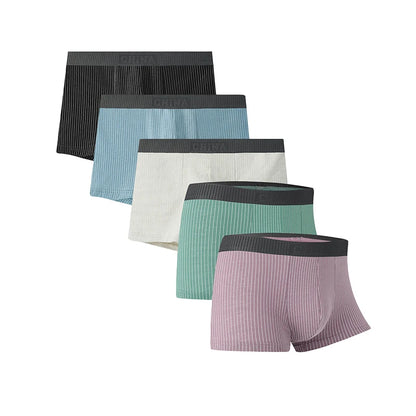 5pcs Cotton Mens UnderwearS Men Boxer Shorts Cotton Stripe Men Underpant Plus Size Boxer Sexy Breathable Men Panties