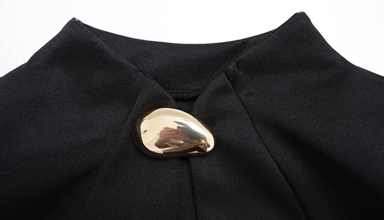 Ahagaga Elegant Women's Mini Dresses Solid Sexy Bodycon Slim Fit Hollow Out Regular Long Flare Sleeve A Line Trend Casual Female