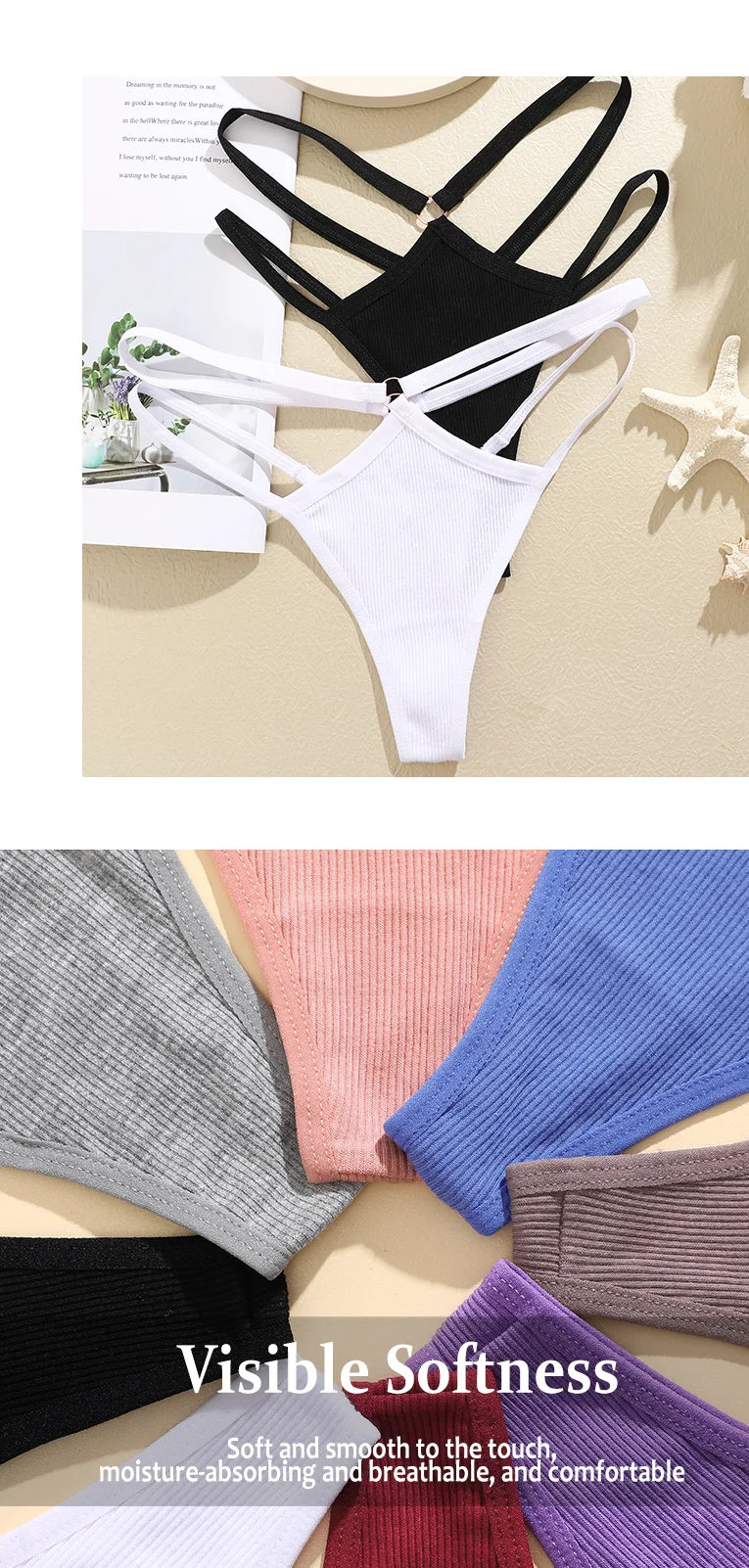 Women Cotton Low Waist Sexy Secret G-string Underwear Hollow Out Elasticity Panties Thong Seamless Brief Breathable Lingerie