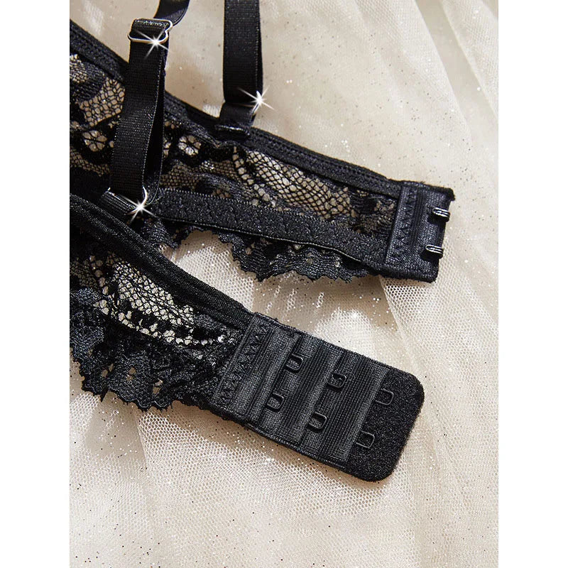 Lingerie Sexy Hot Lace Underwear Translucent Erotic Lingerie Ultra Thin Bra and Panty Set Romantic Underwear Women Lingerie Set