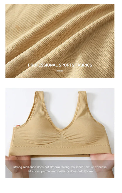 S-7XL Plus Size Thin Non-underwire Bra Zero Bondage Women's UnderwearSports Yoga Wireless Vest Seamless adjustable Brassiere