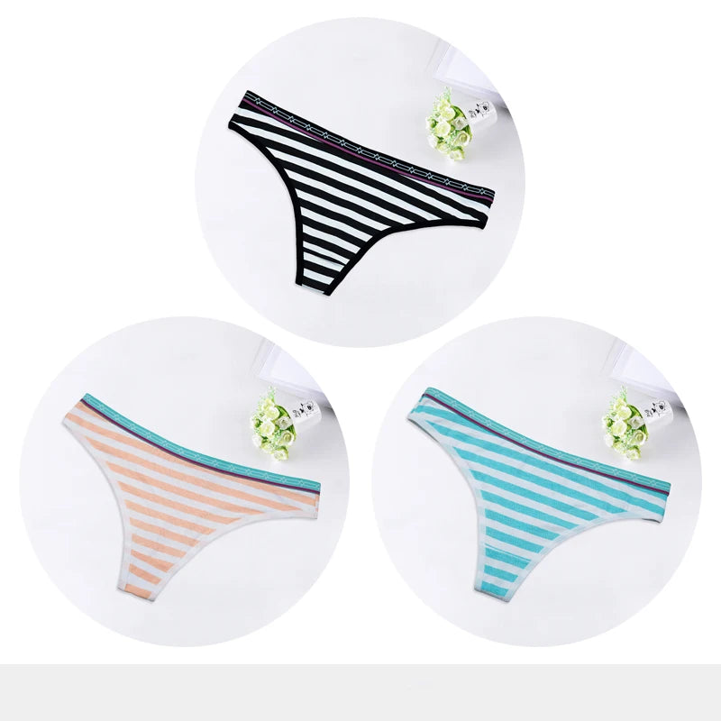Sexy G-String Cotton Women's Panties Underwear for Women Ladies Thong T-back Briefs Girls Underpants Bikini Lingerie 3 Pcs/lot