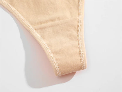 Women Cotton Thongs Female Sexy Low Waist Panties G-String Underwear Thongs Striped Panties Female Underwear T-Back Intimat 4PCS