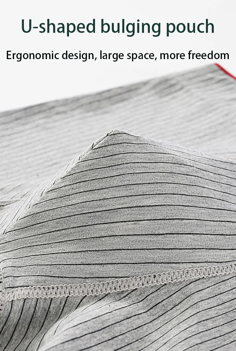 Men's boxer underwear Soft, breathable and comfortable men's briefs Striped trendy personality casual loose boxers