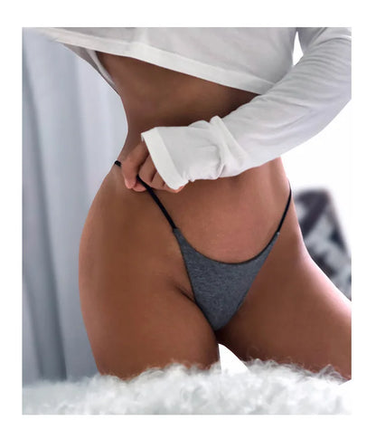 Sexy thong low waist lingerie for women underwear thin belt double layer bikini cotton  panties lenceria femenina tangas mujer