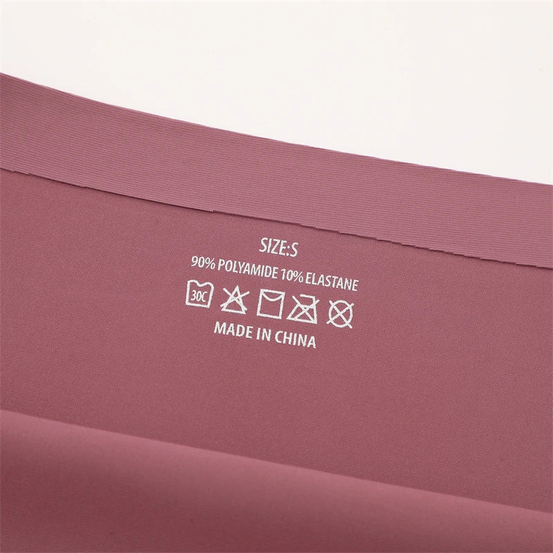 FINETOO 5PCS Seamless Panties for Women Sexy Ice Silk Underwear Soild Briefs Low Waist Comfortable Invisible Lingerie Intimates