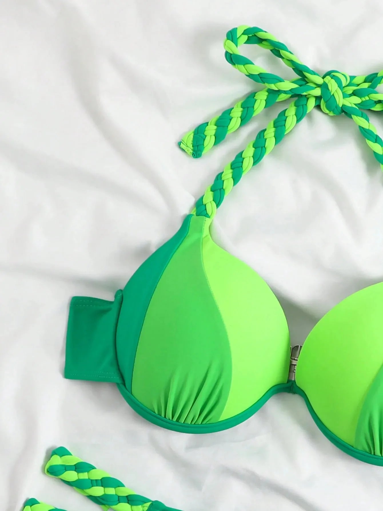 Women's Bikini Solid Color Beach Holiday Swimsuit with Steel Tracer