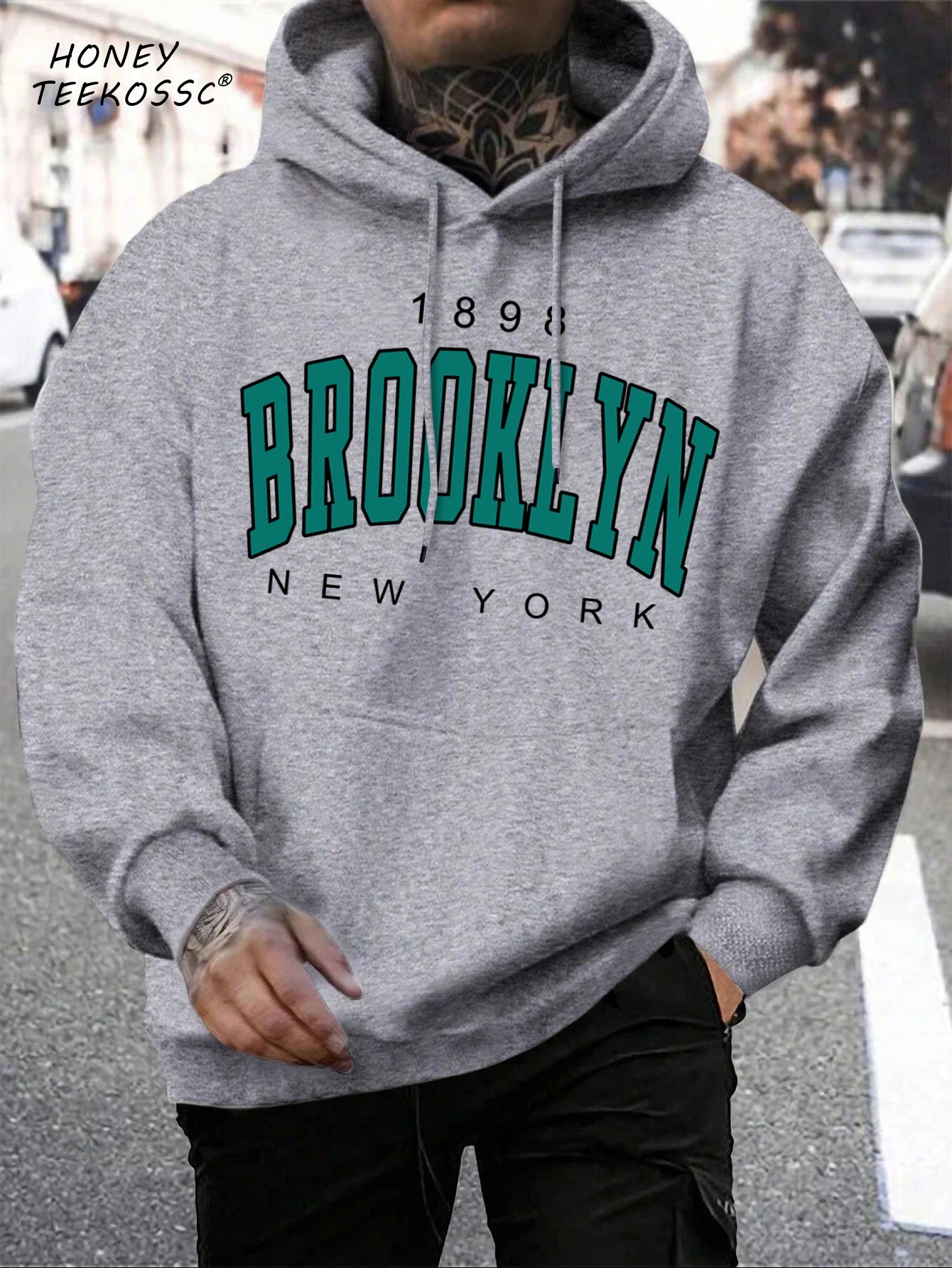 Brooklyn Est 1998 New York Printing Men Hoodies Harajuku Crewneck Hoodie Fashion Oversize Hoody Autumn Comfortable Tracksuit