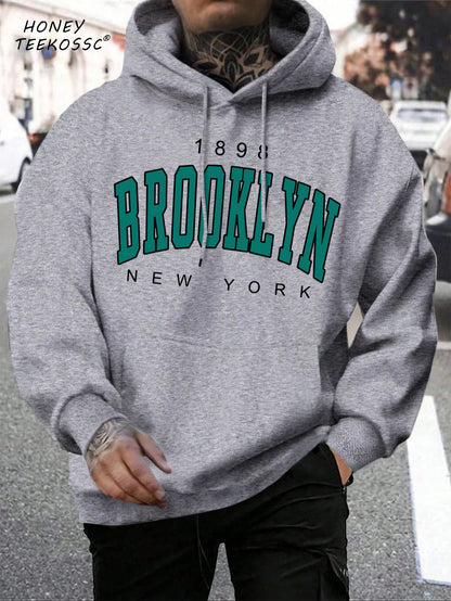 Brooklyn Est 1998 New York Printing Men Hoodies Harajuku Crewneck Hoodie Fashion Oversize Hoody Autumn Comfortable Tracksuit