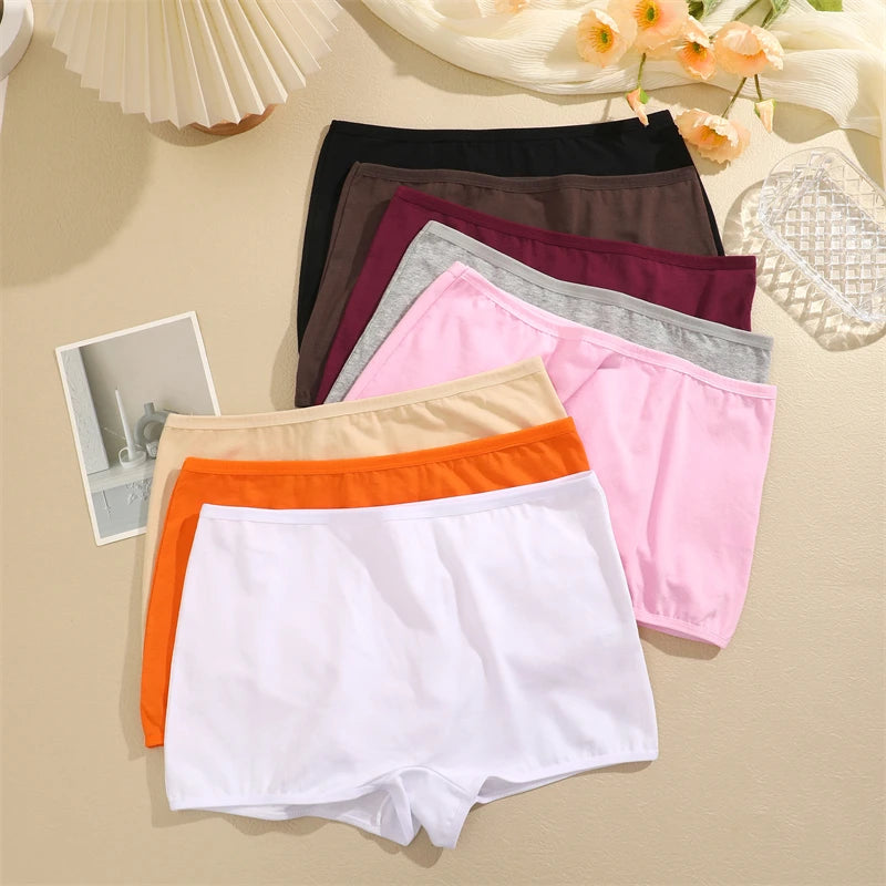 New Women's Panties Cotton Seamless Sports Boxers Underwear Female Solid Color Briefs Cozy Lingerie Intimate Underpants XS-XL