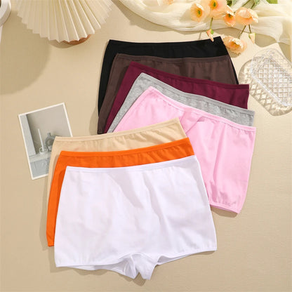 New Women's Panties Cotton Seamless Sports Boxers Underwear Female Solid Color Briefs Cozy Lingerie Intimate Underpants XS-XL