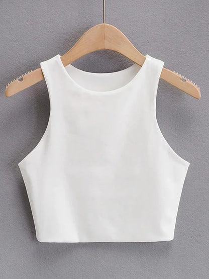 Summer Fashion Women Sexy Slim Tops O-neck Sleeveless Double Nylon Ladies Good Quality Tank Tops 6 Colors